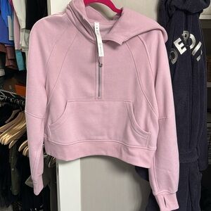 Lululemon scuba 1/2 zip oversized cropped hoodie in Peony